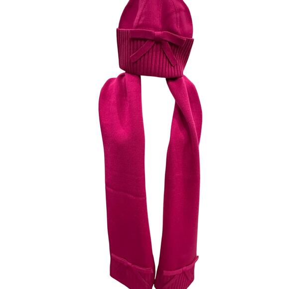 NWT Kate Spade winter hat and scarf set in hot pink! - Picture 3 of 12